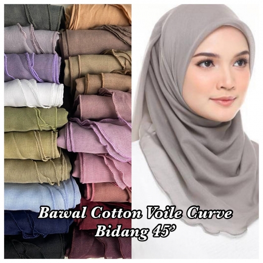 Bawal Cotton Voile Curve Bidang 45'